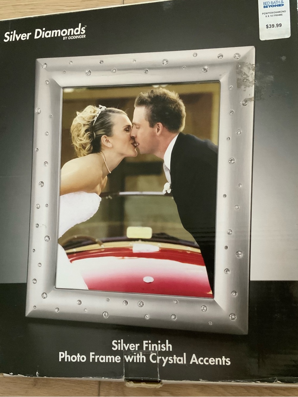 Godinger Silver Diamonds Photo Frame with Crystal Accents